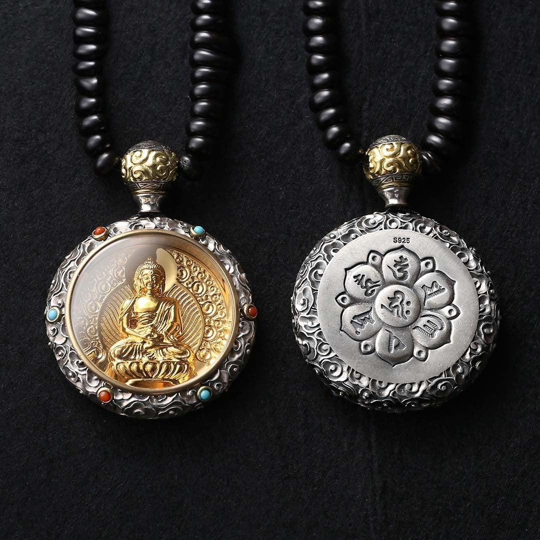 Tibetan Buddhist Amulet Pendant | Amitabha Buddha: Peace Blessing & Protective Grace (Blessed by Senior Monks)
