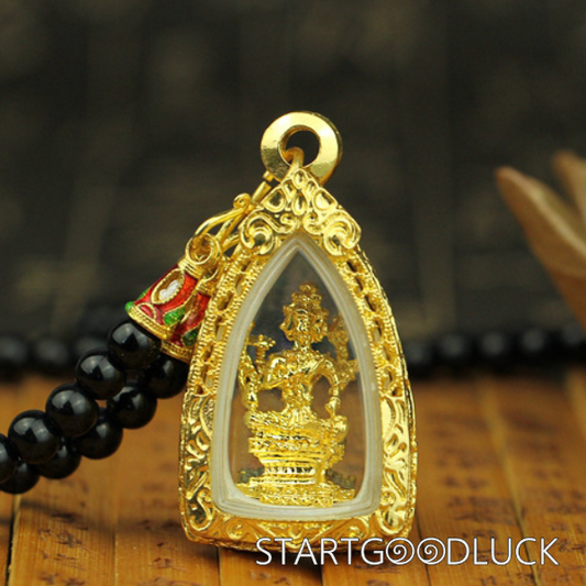 Tibetan Buddhist Amulet | Phra Phrom: Four-Way Protection & Wish Fulfillment (Blessed by Senior Monks)