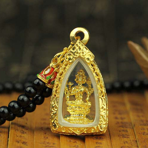 Tibetan Buddhist Amulet | Phra Phrom: Four-Way Protection & Wish Fulfillment (Blessed by Senior Monks)