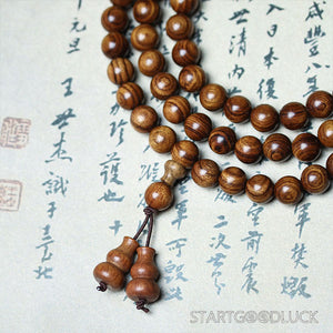 Tibetan Natural Huanghuali 108 - Bead Mala Necklace: Eliminate Troubles, Attract Blessings - StartGoodLuck