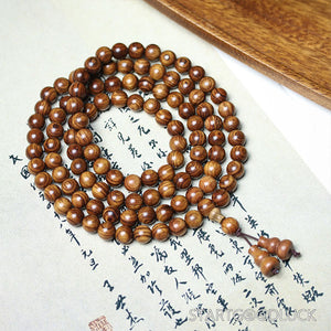 Tibetan Natural Huanghuali 108 - Bead Mala Necklace: Eliminate Troubles, Attract Blessings - StartGoodLuck