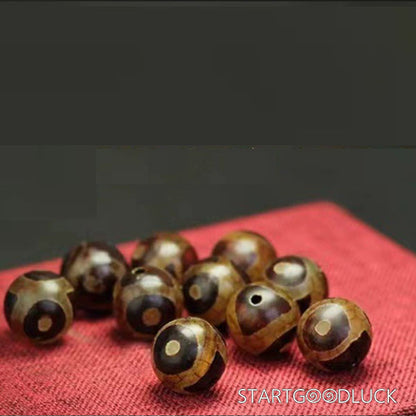 Tibetan Nine - eyed Dzi Beads Agate Bracelet: Ancient Blessings, Timeless Charm - StartGoodLuck