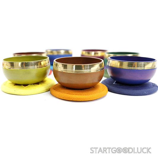 Tibetan Singing Bowls Handmade Seven-Color  | Chakra Healing & Mindful Meditation