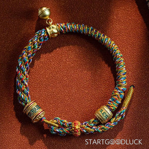 Tibetan Six - Syllable Mantra Five - Color Bracelet: Sacred Threads, Blessed Energy - StartGoodLuck
