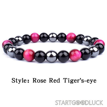 Triple Protection Bracelet | Colorful Tiger Eye Bead Bracelet