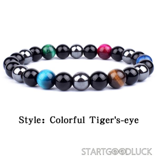 Triple Protection Bracelet | Colorful Tiger Eye Bead Bracelet