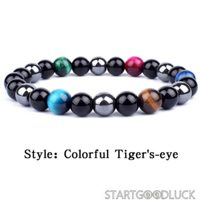 Triple Protection Bracelet | Colorful Tiger Eye Bead Bracelet