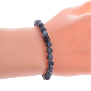 Volcanic rock Bracelet bracelet 8mm Wind fossil beads
