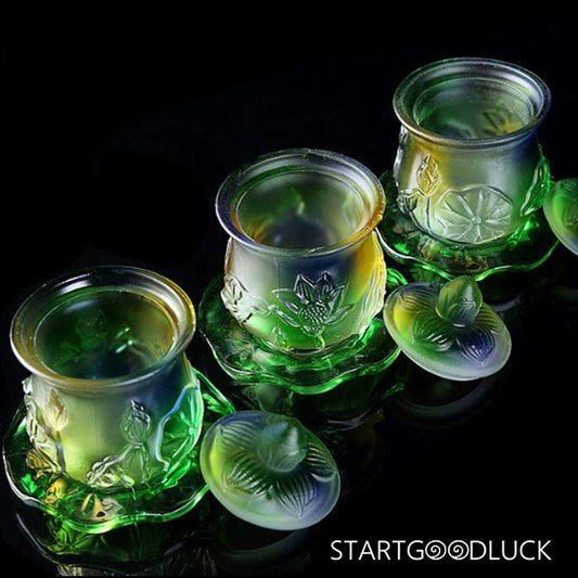 Water Offering | Seven - Color Glazed Cups - StartGoodLuck