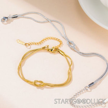 Women Gold Plated Bracelet |Gold Knot Bracelet