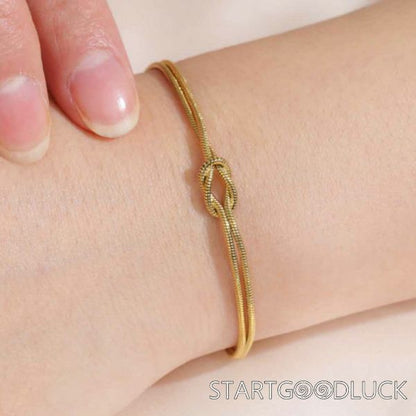 Women Gold Plated Bracelet |Gold Knot Bracelet