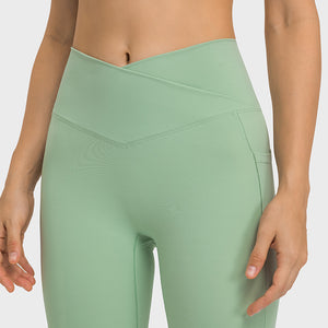 Women Solid Color Yoga Sports Style Nylon & Spandex High Waist Fitness Leggings
