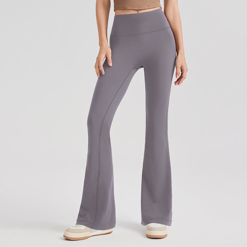 Women Solid Colors Yoga Outer Wear High Waist Slimming Hip-lifting Sports Fitness Leggings