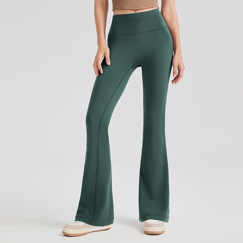Women Solid Colors Yoga Outer Wear High Waist Slimming Hip-lifting Sports Fitness Leggings