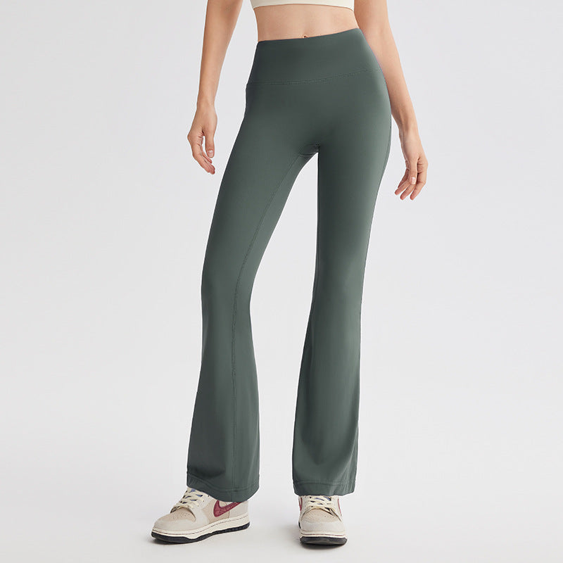 Women Solid Colors Yoga Outer Wear High Waist Slimming Hip-lifting Sports Fitness Leggings