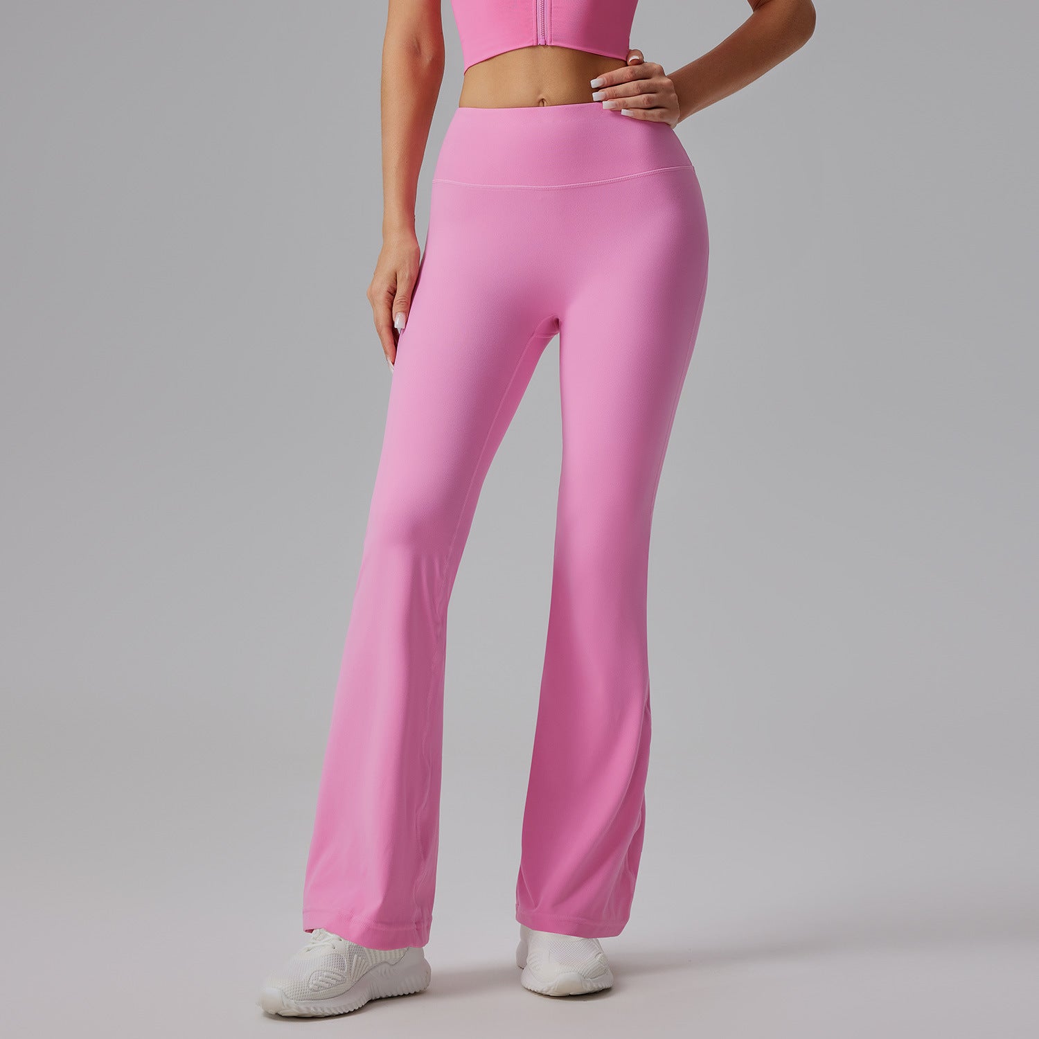 Women Solid Colors Yoga Outer Wear High Waist Slimming Hip-lifting Sports Fitness Leggings