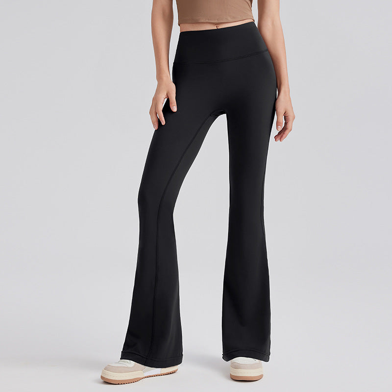 Women Solid Colors Yoga Outer Wear High Waist Slimming Hip-lifting Sports Fitness Leggings