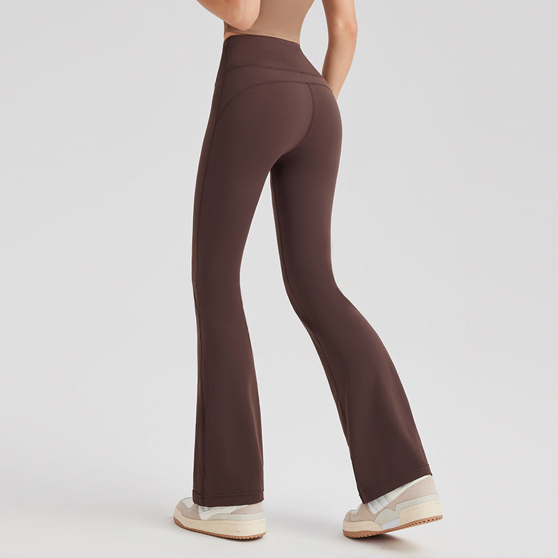 Women Solid Colors Yoga Outer Wear High Waist Slimming Hip-lifting Sports Fitness Leggings