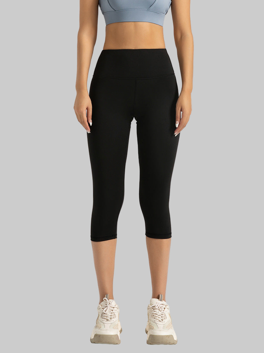 Women Yoga Style Synthetic Solid Color High Waist Stretch Hip Lifting Leggings