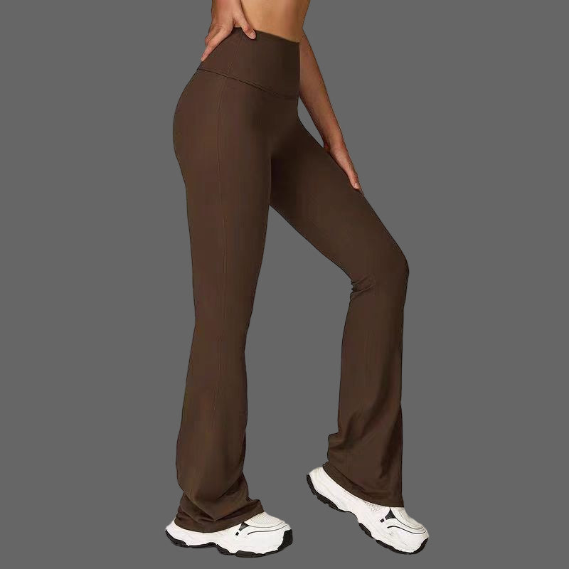 Women Yoga Style Synthetic Tight-fitting Wide-leg High-waist Sports Leggings