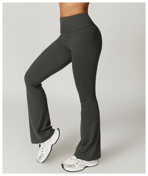 Women Yoga Style Synthetic Tight-fitting Wide-leg High-waist Sports Leggings