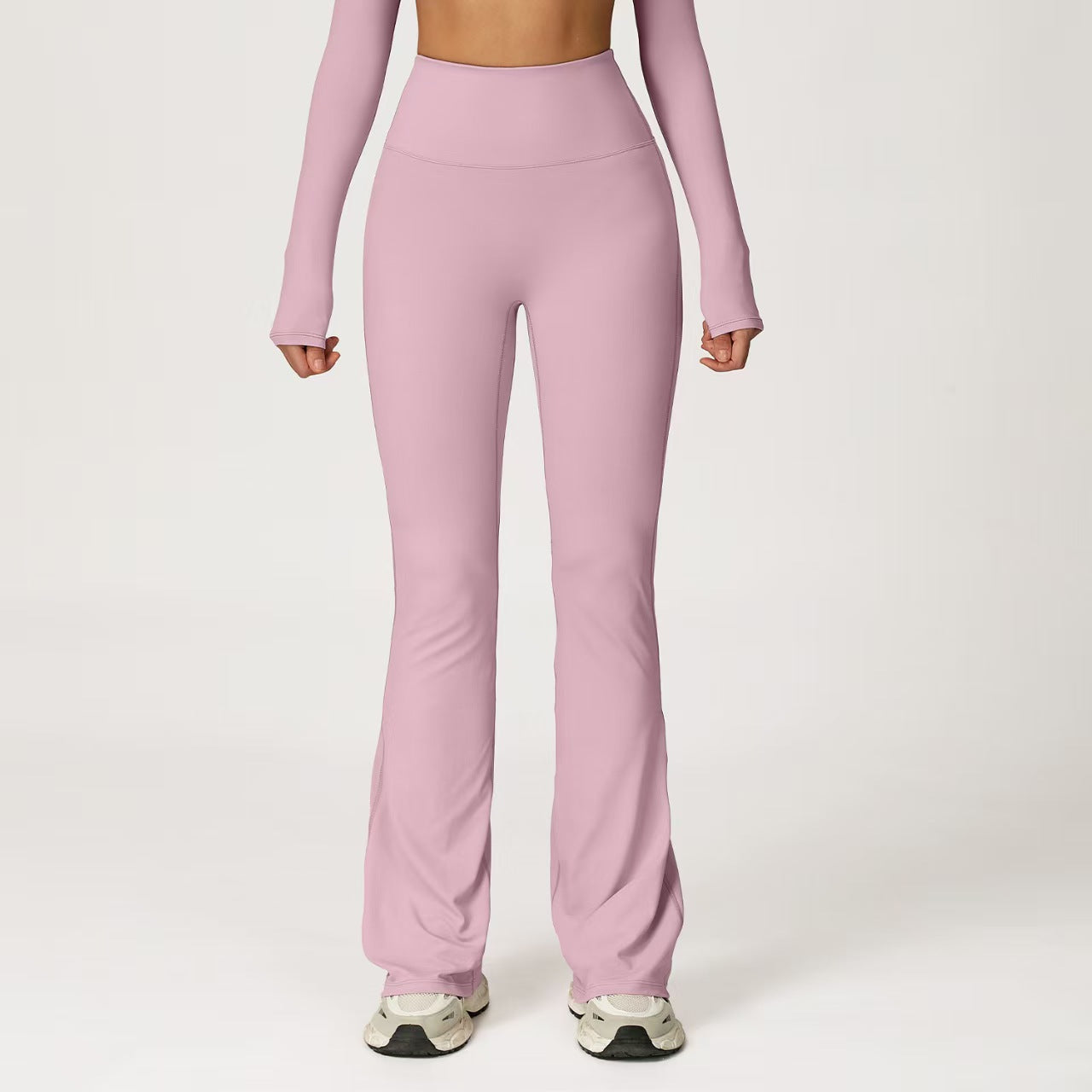 Women Yoga Style Synthetic Tight-fitting Wide-leg High-waist Sports Leggings