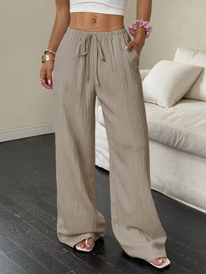 Women's casual pants solid color straight trousers