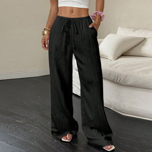  Women's casual pants solid color straight trousers