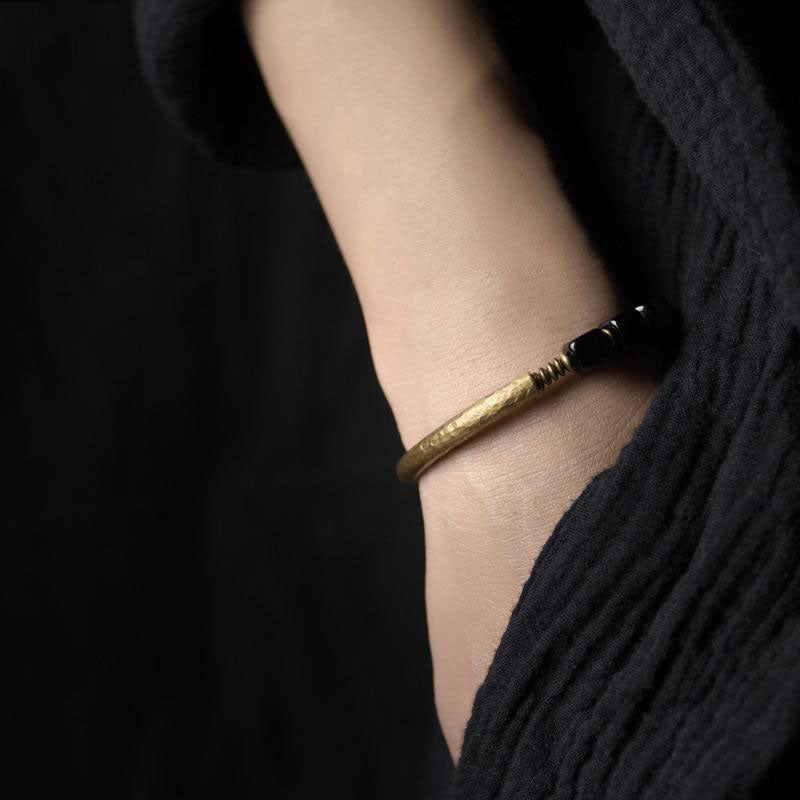 Wood & Brass Niche Design Prosperity and Wealth Bracelet3