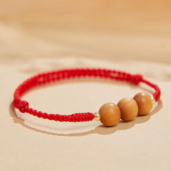 Wooden Beads Bracelet Adjustable Red String Bracelet