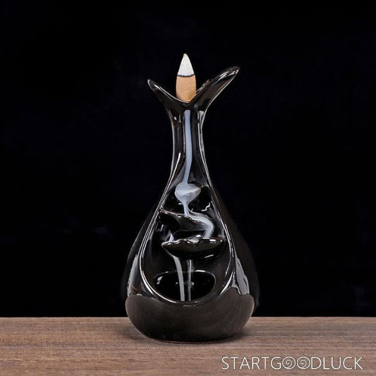 Zen Incense Burner - Ceramic Backflow Incense  Holder for Home Decor