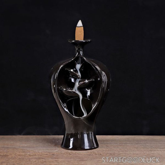 Zen Incense Burner - Ceramic Backflow Incense  Holder for Home Decor